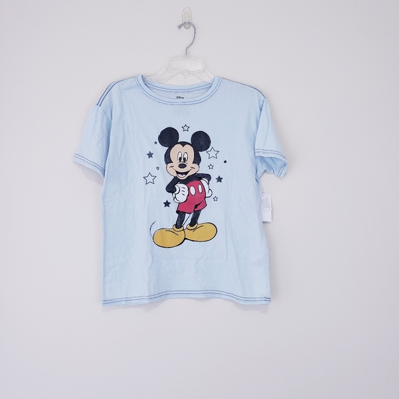 Mickey Mouse Vintage Wash Knit Graphic Tee T Shirt Size Large Junior's New - Picture 2 of 5
